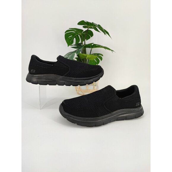 Skechers Men Flex Advantage Mcallen Black Slip Resistant Working Shoes Size 9 US - Picture 1 of 8